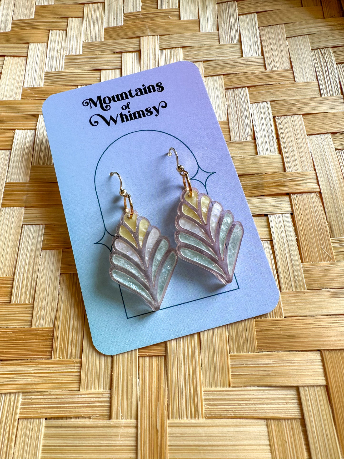 Stained Glass Fern Flower in Pastel Peach