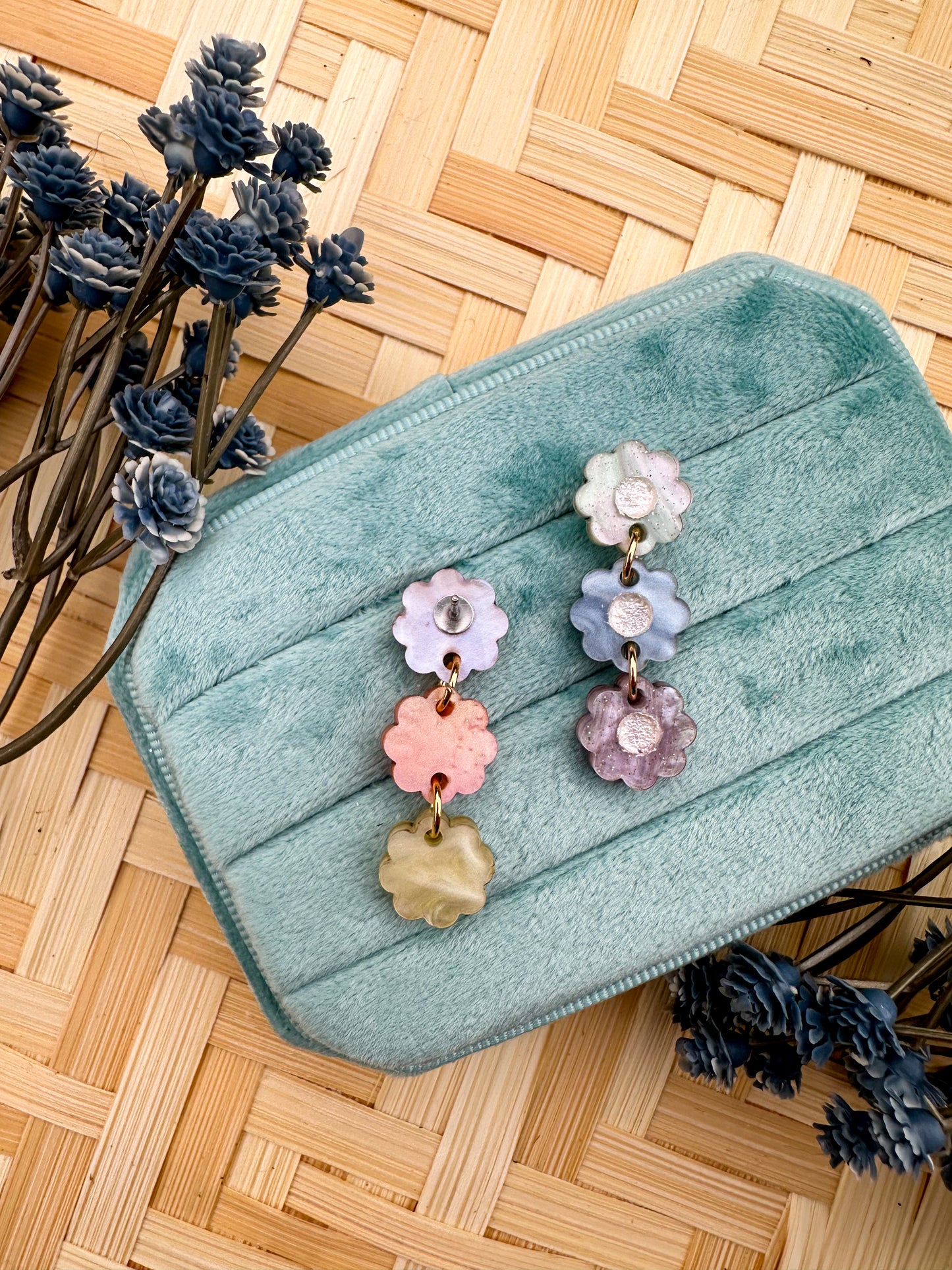 Rainbow Daisy Chain Dangles