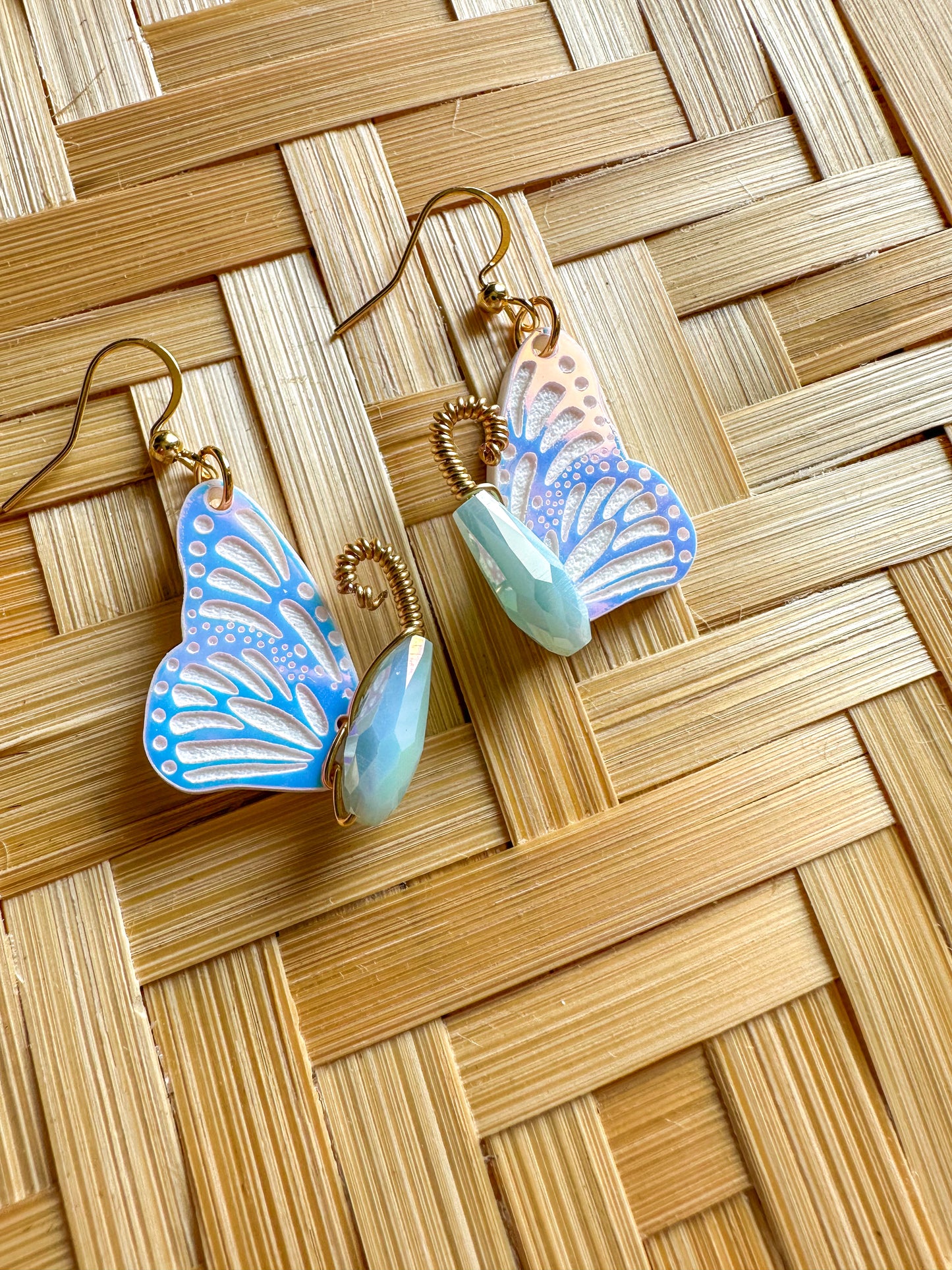 Iridescent Butterfly Earrings