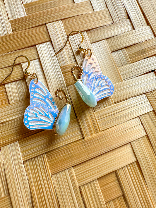 Iridescent Butterfly Earrings