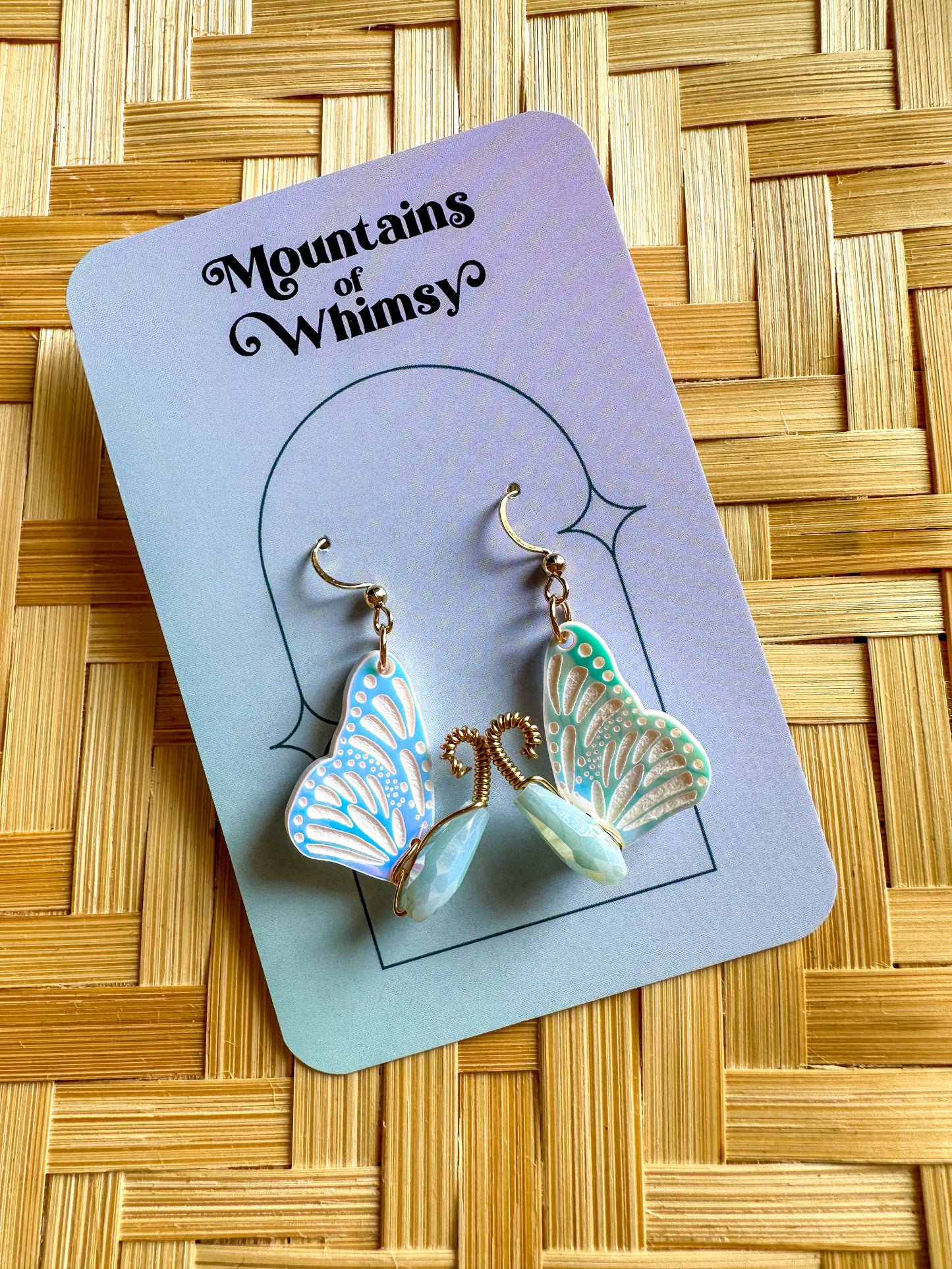 Iridescent Butterfly Earrings