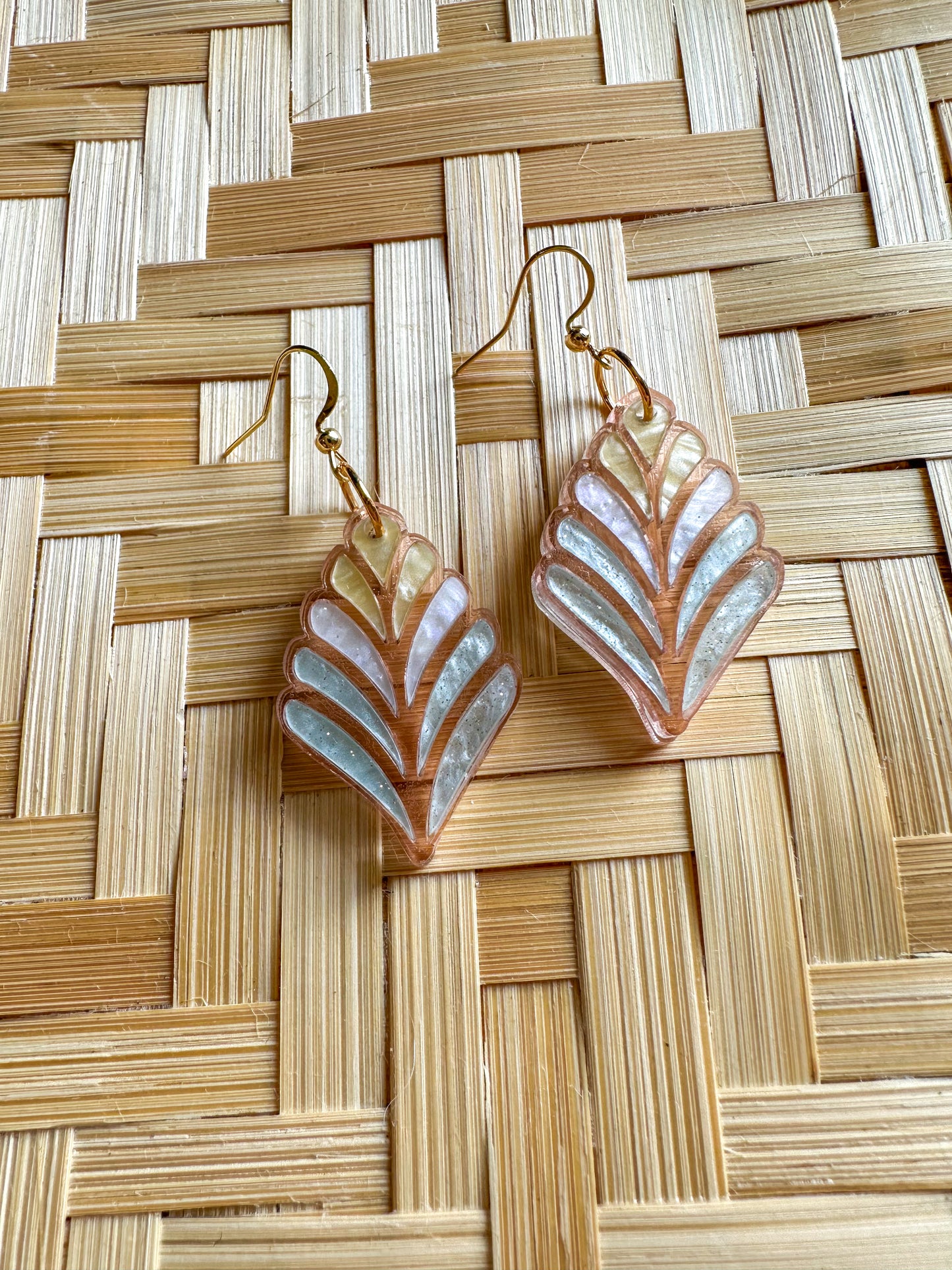 Stained Glass Fern Flower in Pastel Peach