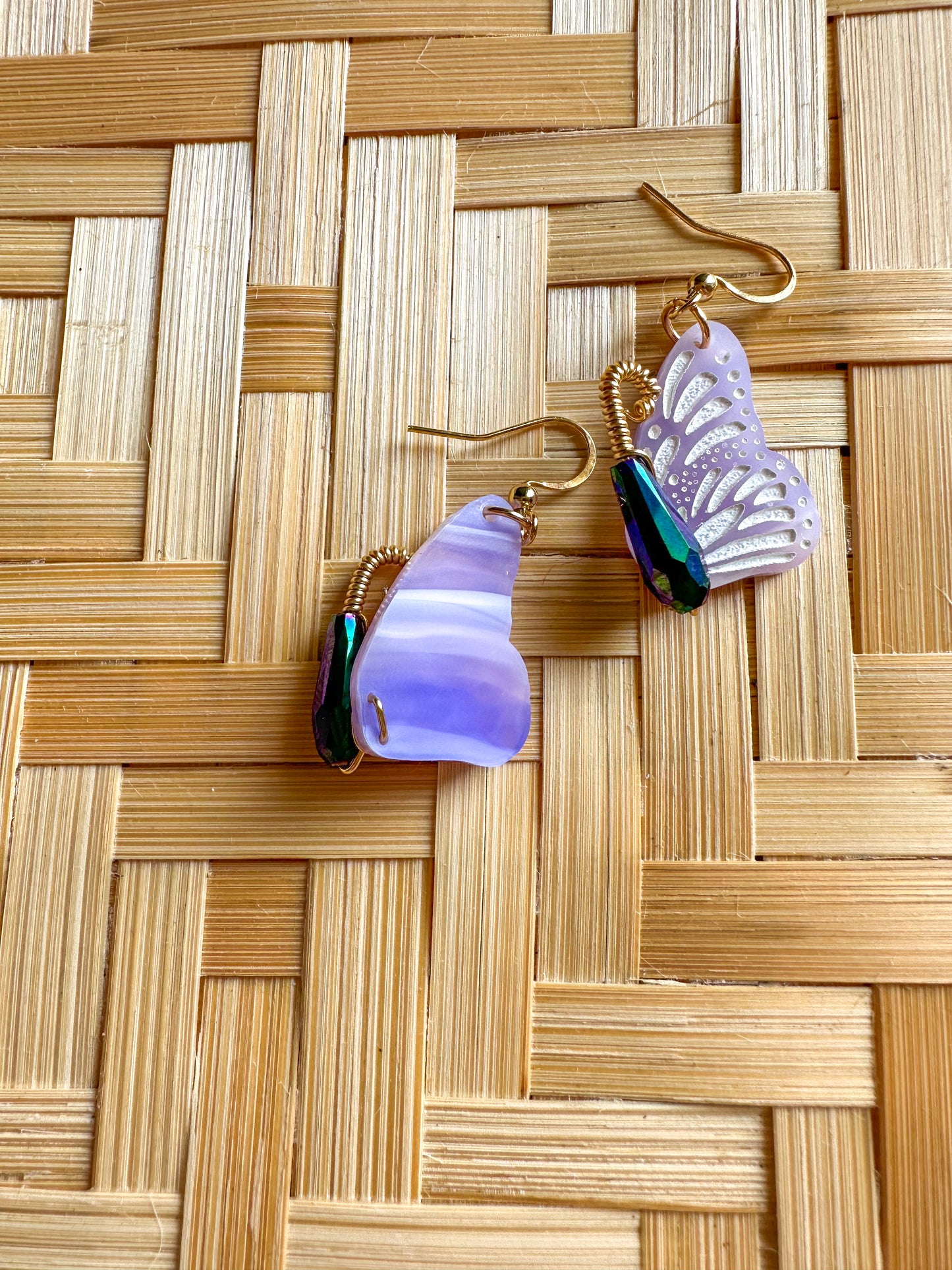 Purple Butterfly Earrings