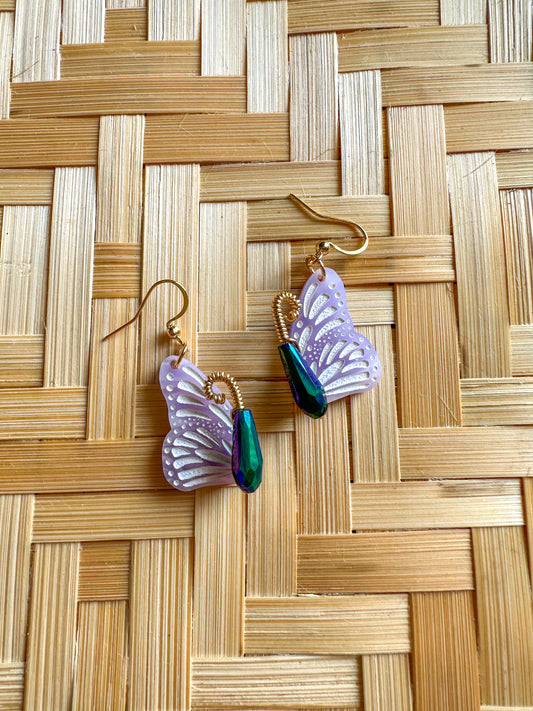 Purple Butterfly Earrings