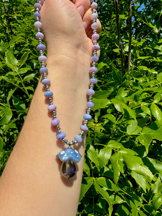 Periwinkle Mushroom Necklace