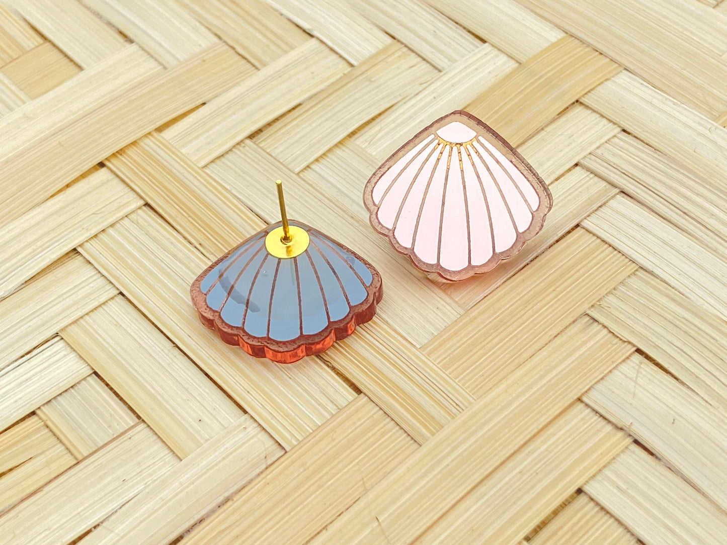 Rose Gold Seashell studs