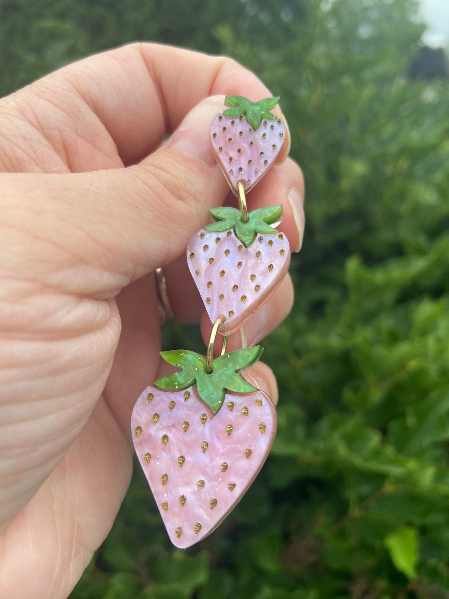 Pink Summer Strawberry Statement earrings