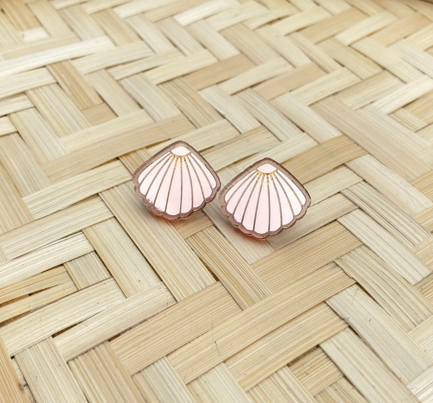Rose Gold Seashell studs