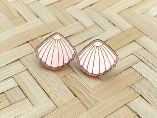 Rose Gold Seashell studs