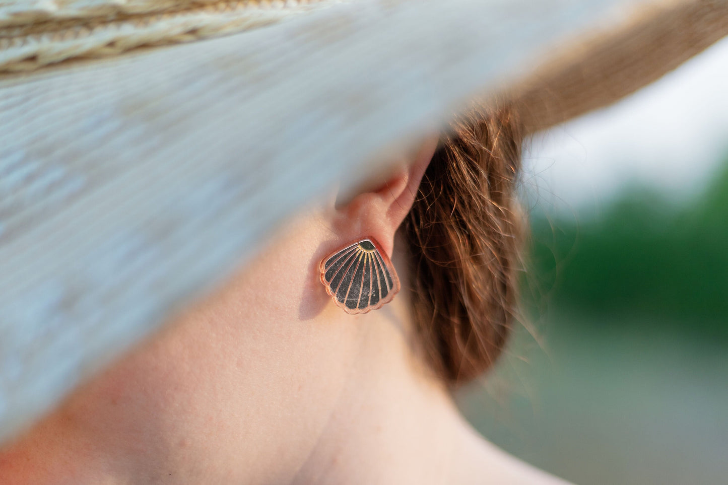 Rose Gold Seashell studs