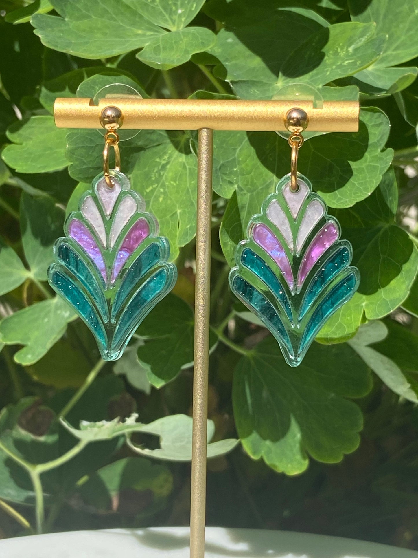 Stained Glass Fern Flower in Magic Forest