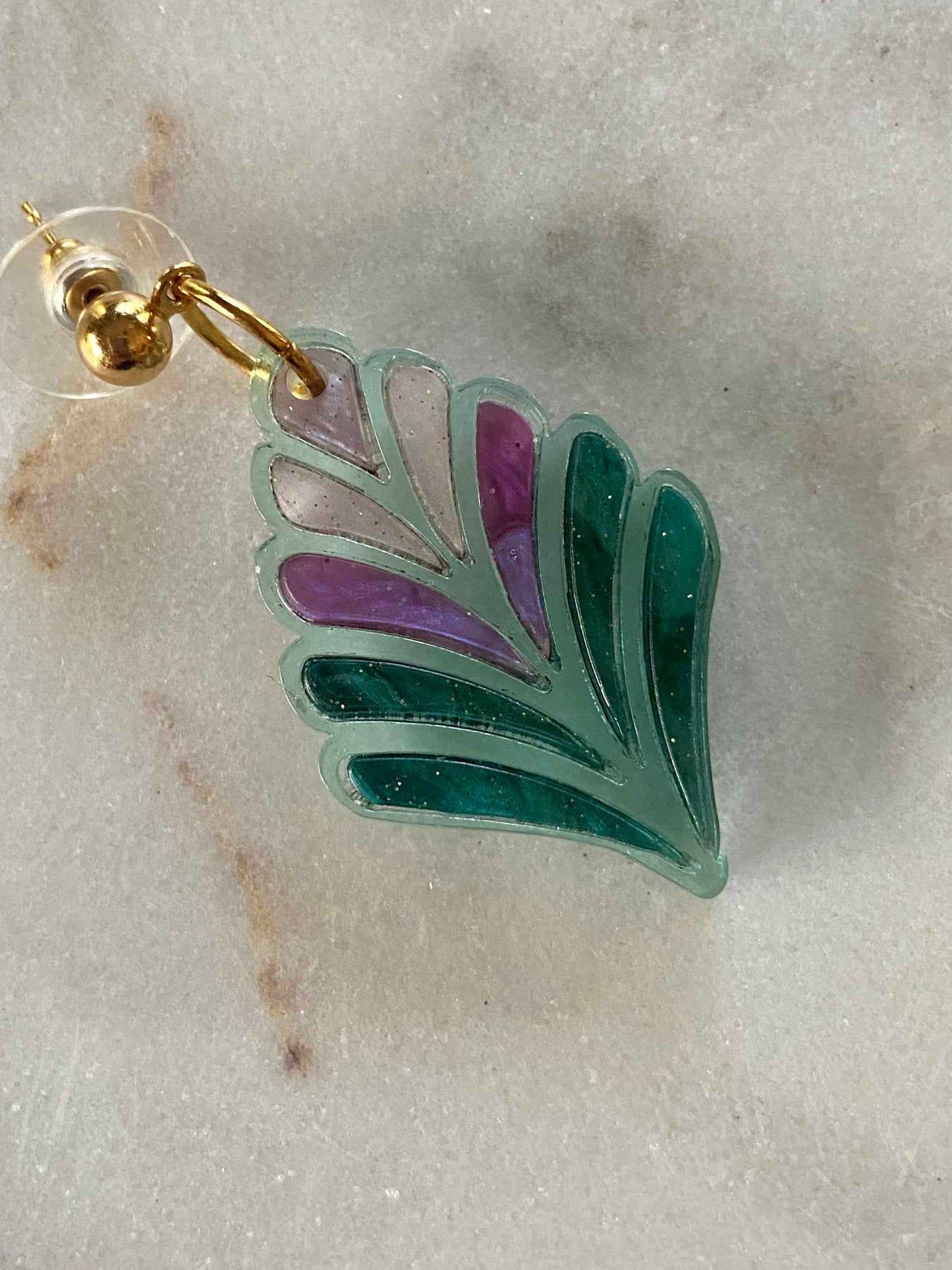 Stained Glass Fern Flower in Magic Forest