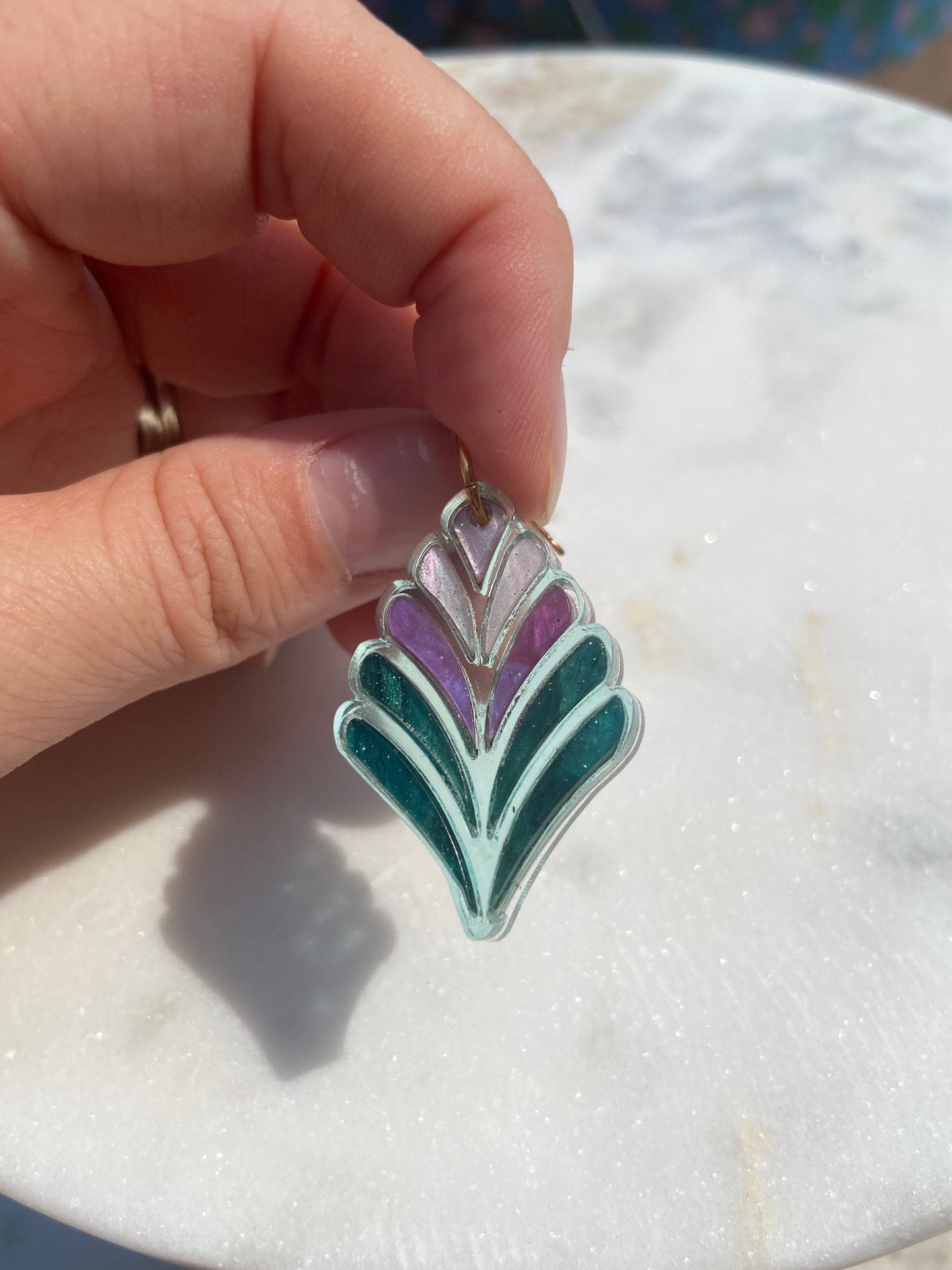 Stained Glass Fern Flower in Magic Forest