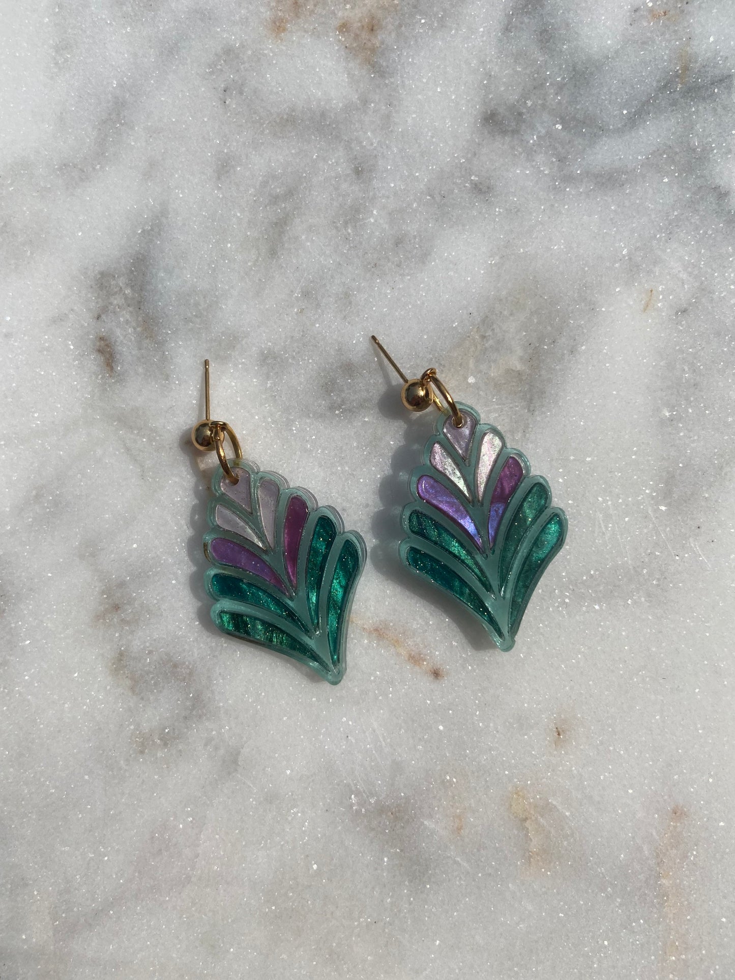 Stained Glass Fern Flower in Magic Forest