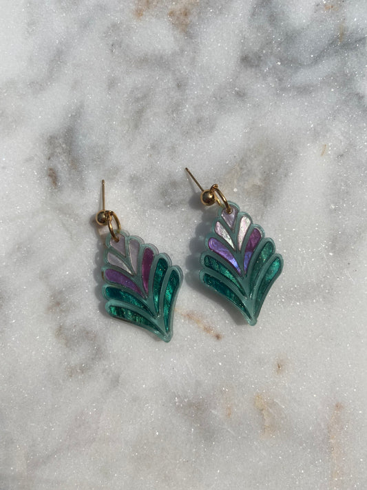 Stained Glass Fern Flower in Magic Forest