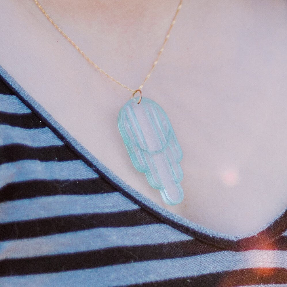 Stained Glass Deco Arches Pendant in Stardust