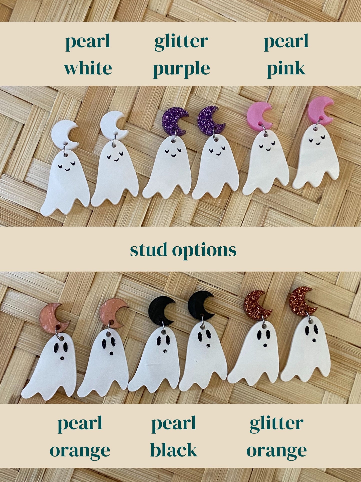 Spooky & Cute Ghost Stud Earrings