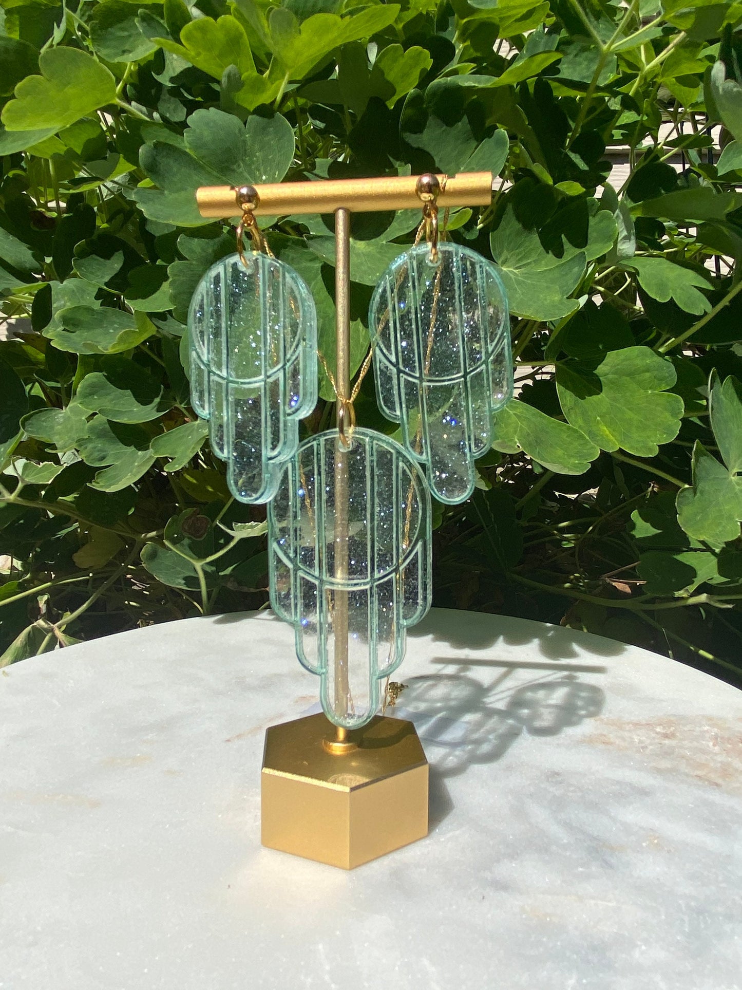 Stained Glass Deco Arches Pendant in Stardust