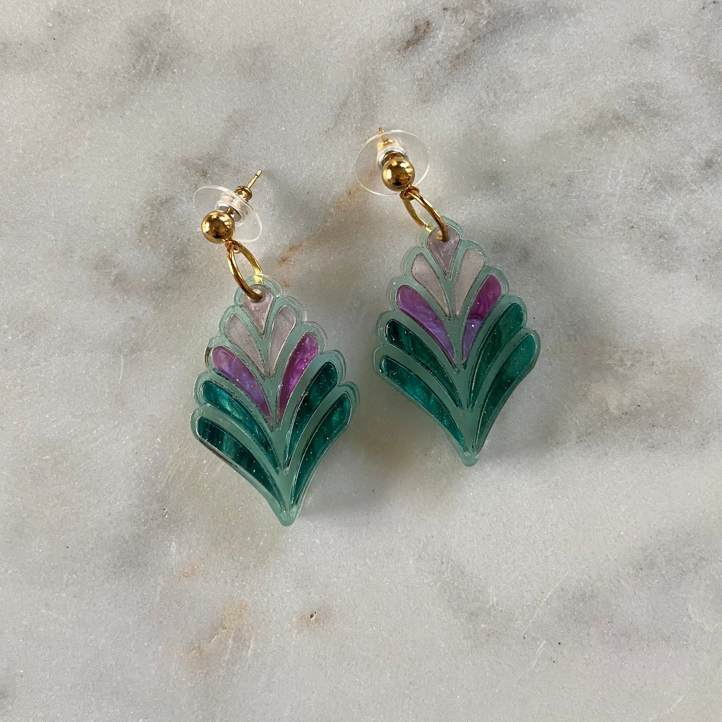 Stained Glass Fern Flower in Magic Forest