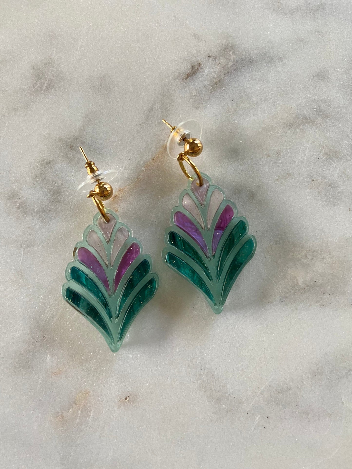 Stained Glass Fern Flower in Magic Forest