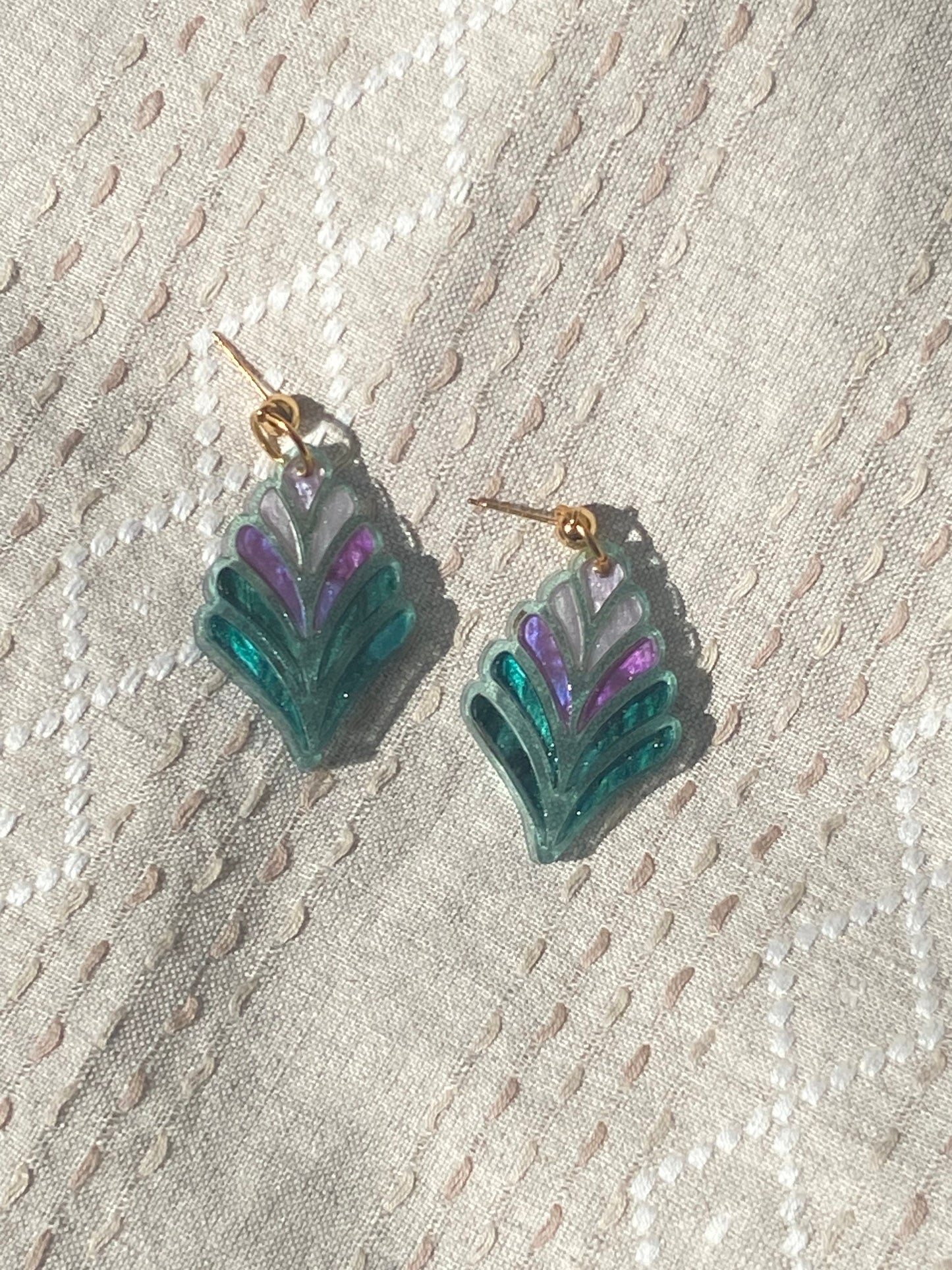 Stained Glass Fern Flower in Magic Forest