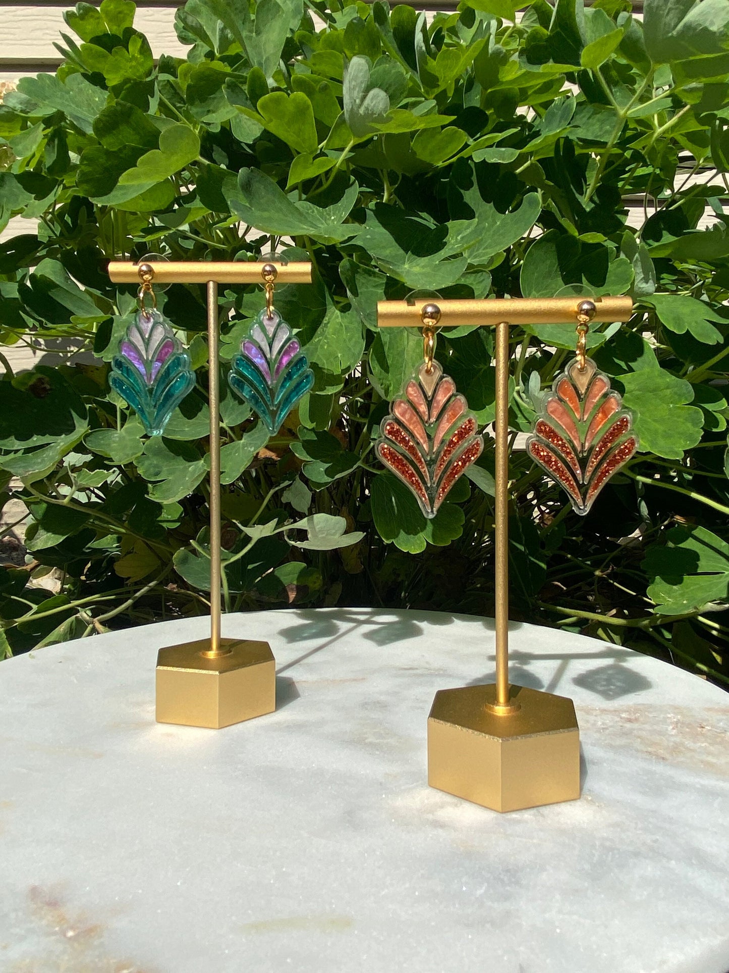 Stained Glass Fern Flower in Magic Forest