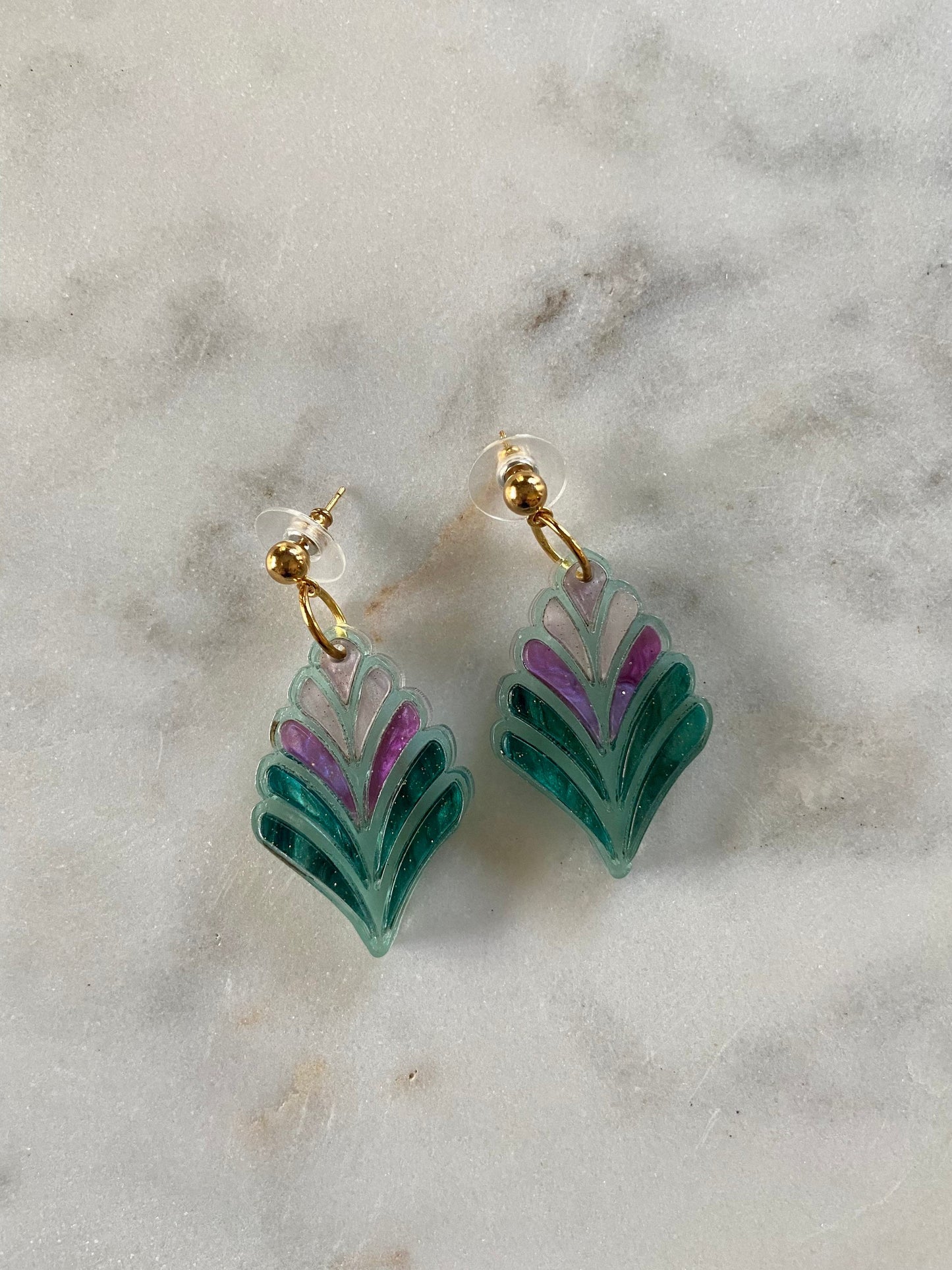 Stained Glass Fern Flower in Magic Forest