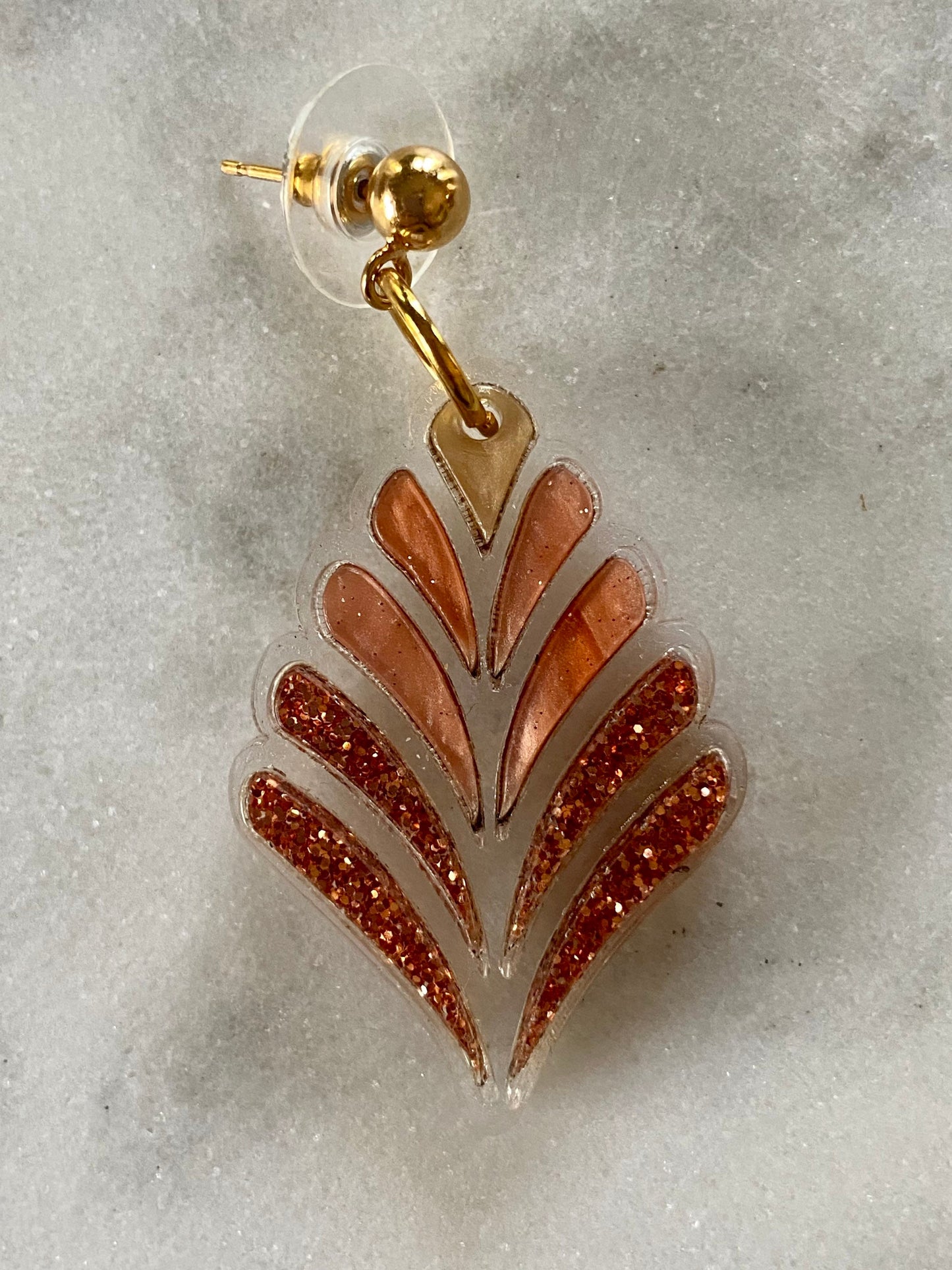 Stained Glass Fern Flower in Pumpkin Spice