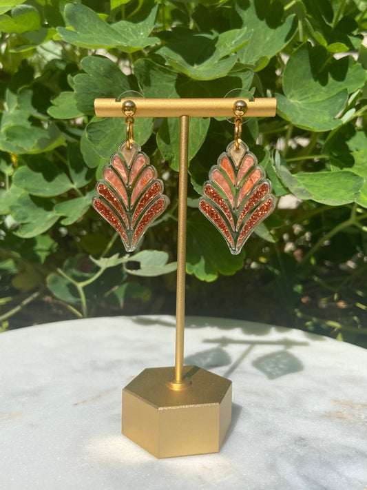 Stained Glass Fern Flower in Pumpkin Spice