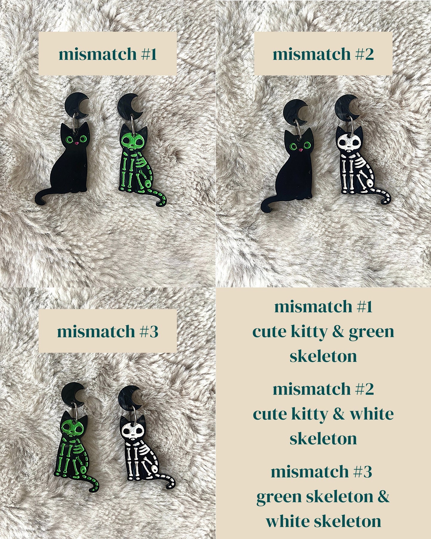 Skele - Kitty Black Cat Earrings