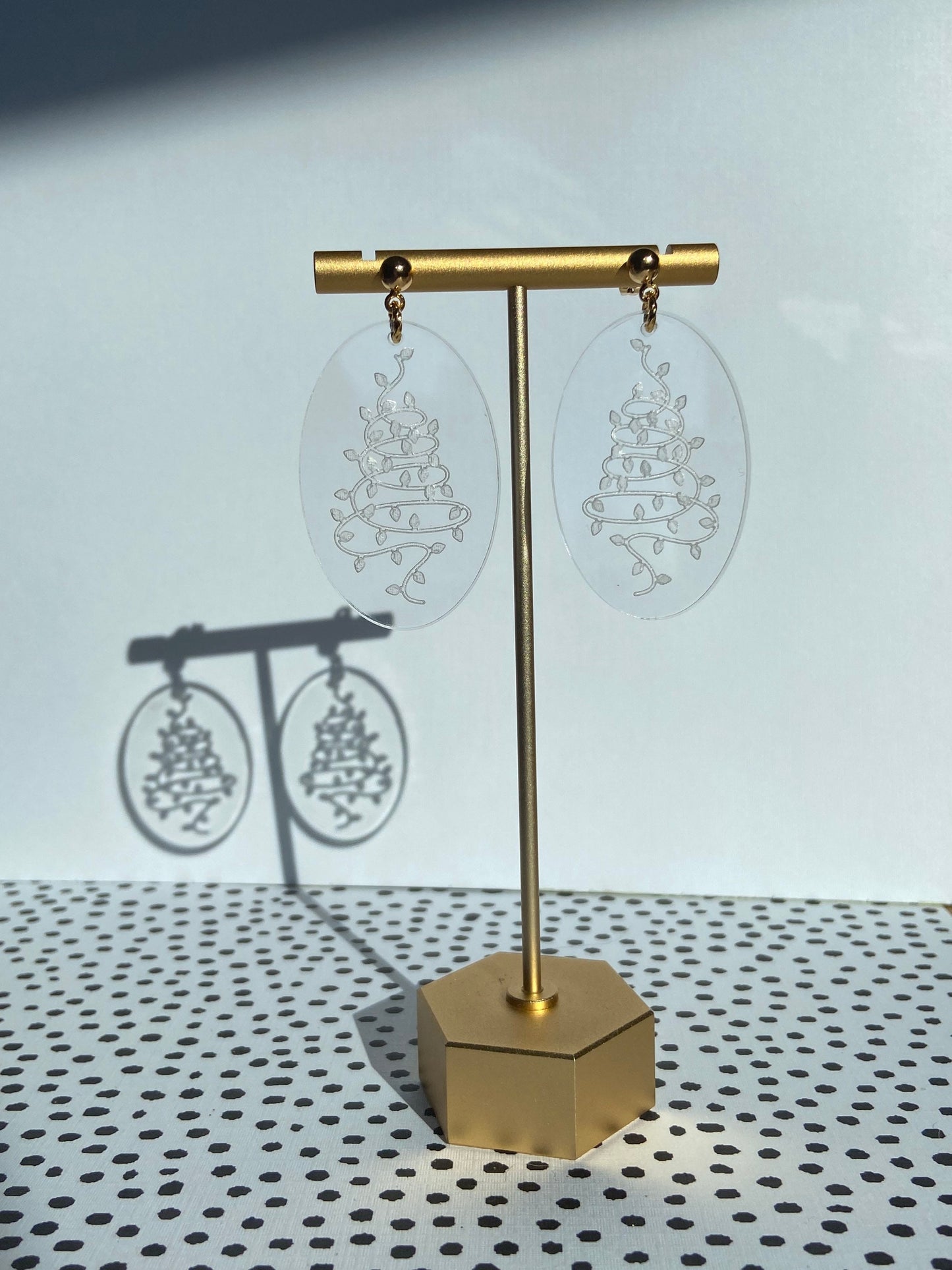 Minimalist Christmas Tree Lights Earrings