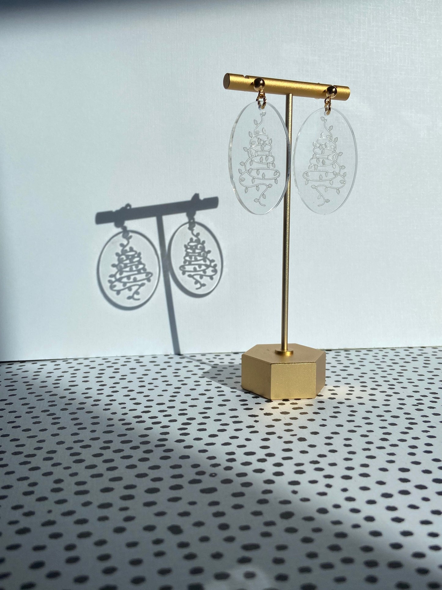 Minimalist Christmas Tree Lights Earrings