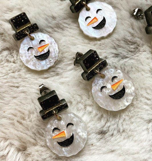 Snowman Dangle Earrings