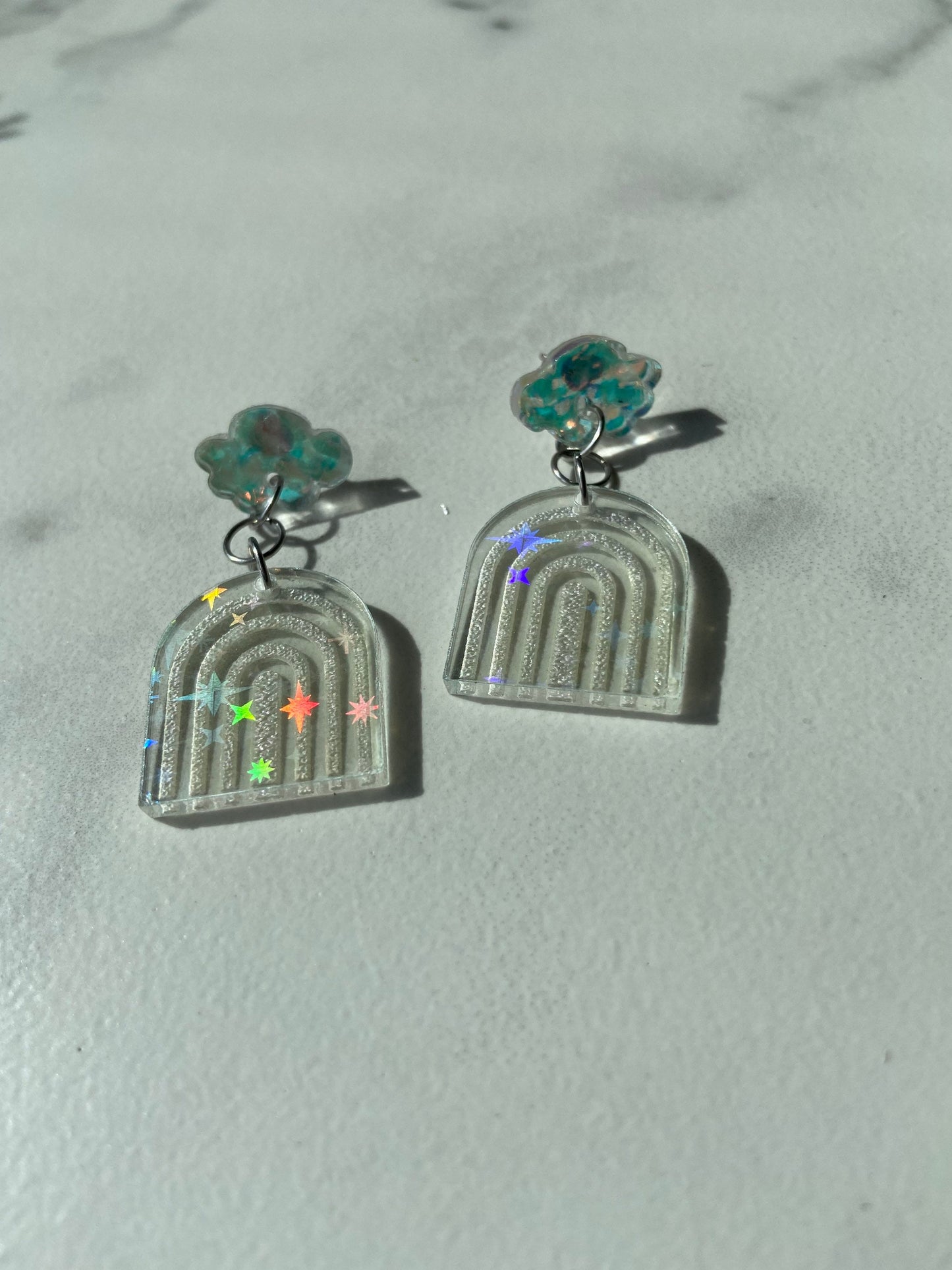 Starry Sky Rainbow Arch Earrings