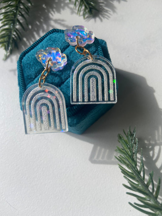 Starry Sky Rainbow Arch Earrings