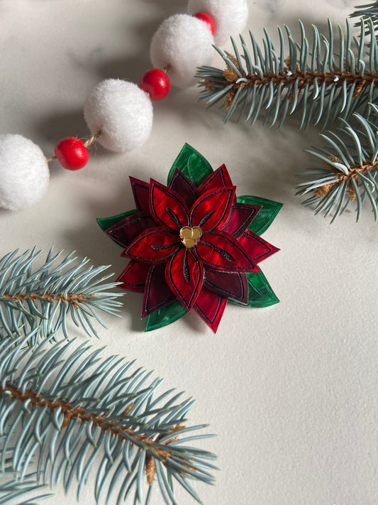 Poinsettia Brooch