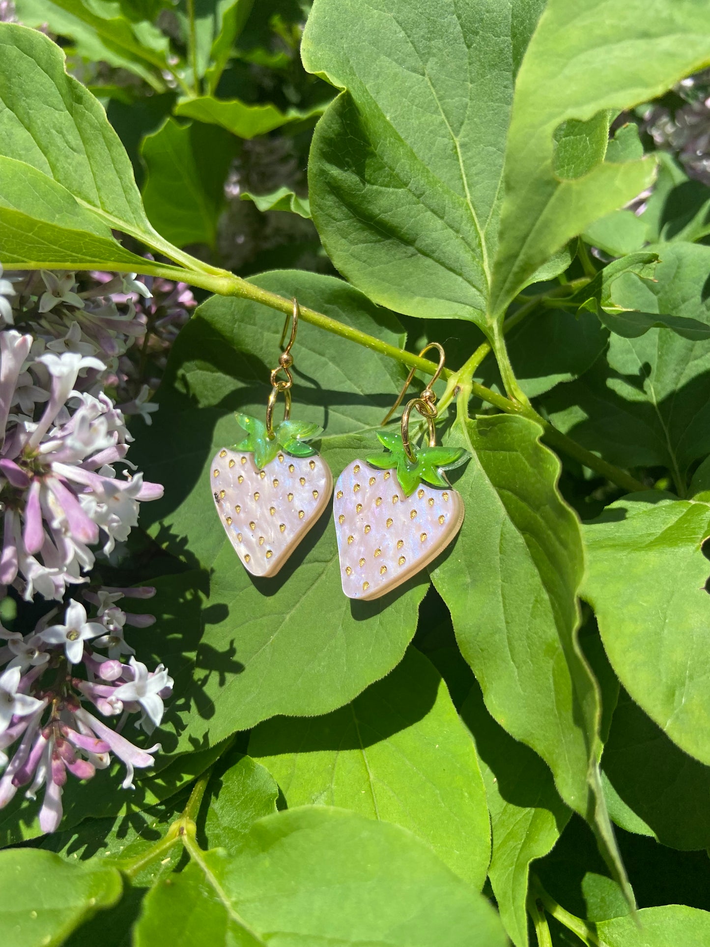 Pink Summer Strawberry dangle earrings