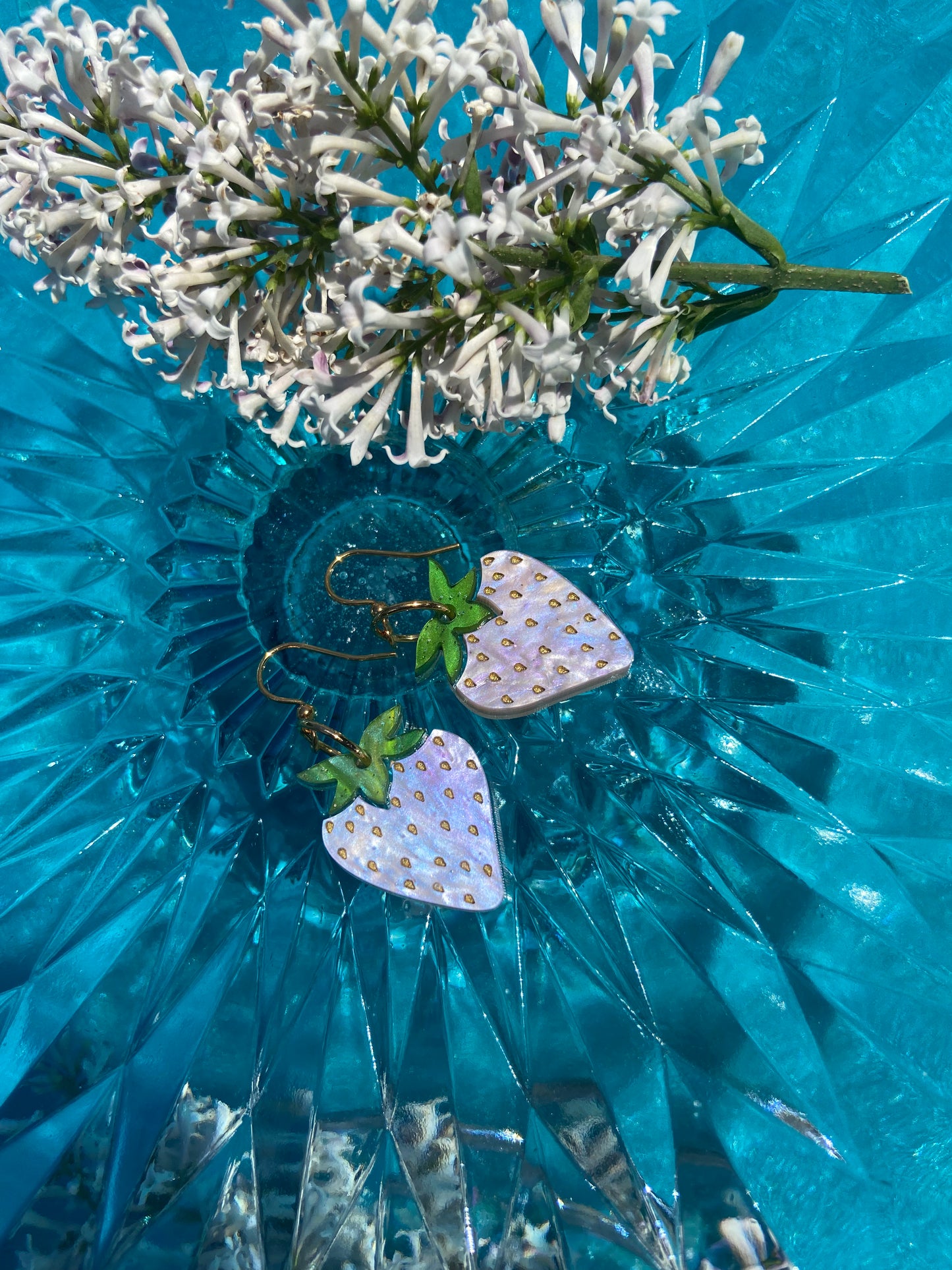 Pink Summer Strawberry dangle earrings