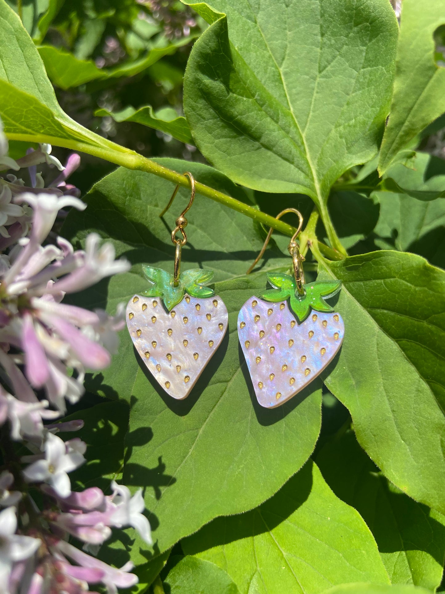 Pink Summer Strawberry dangle earrings