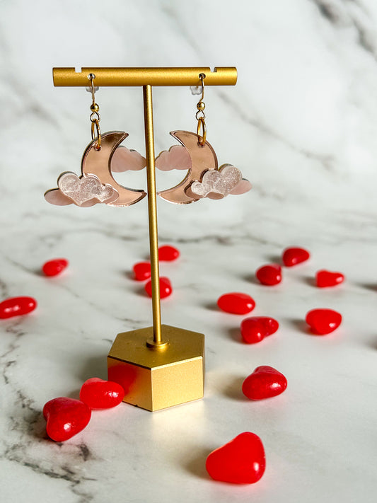 Heart Moon Earrings