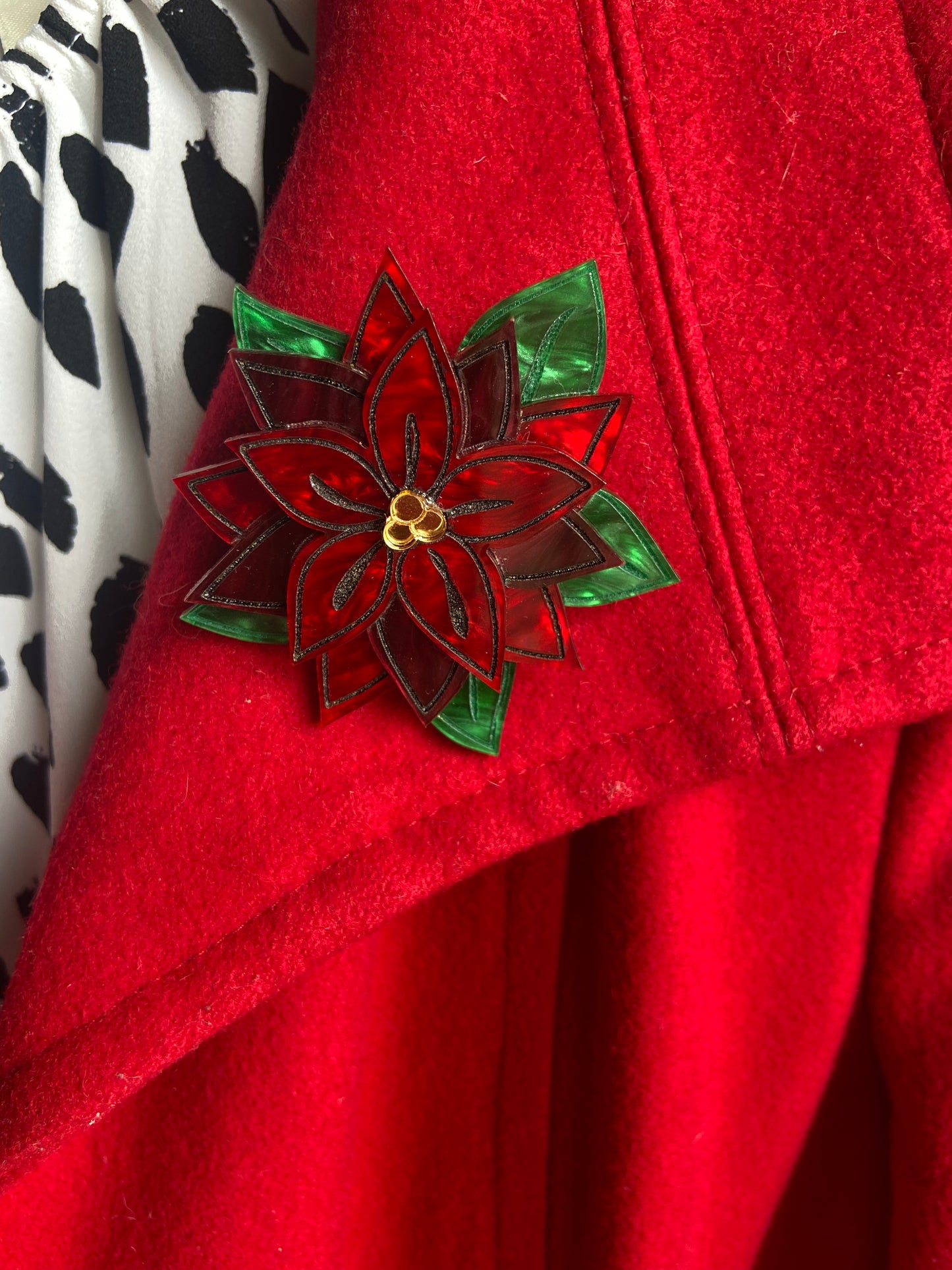 Poinsettia Brooch