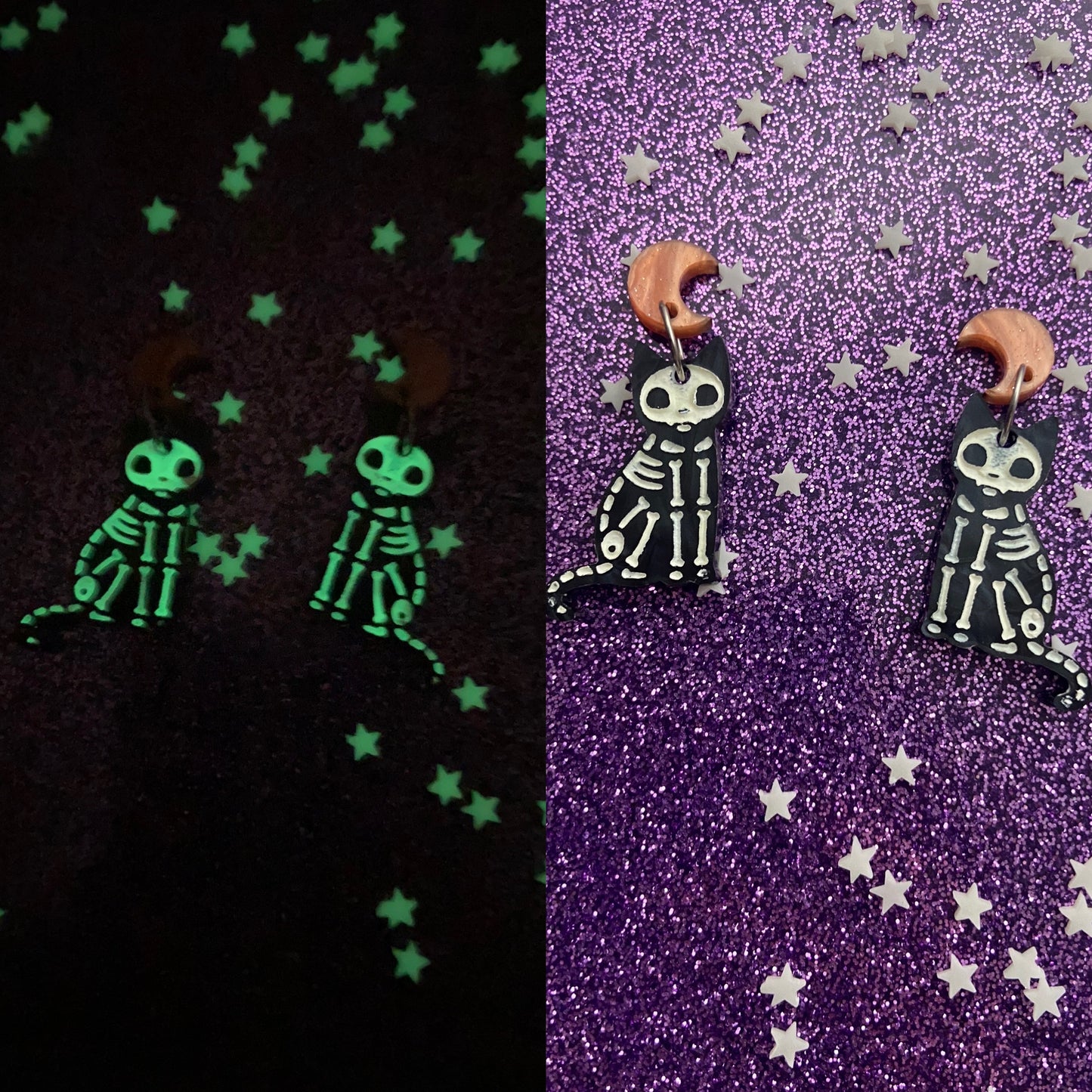 Skele - Kitty Black Cat Earrings