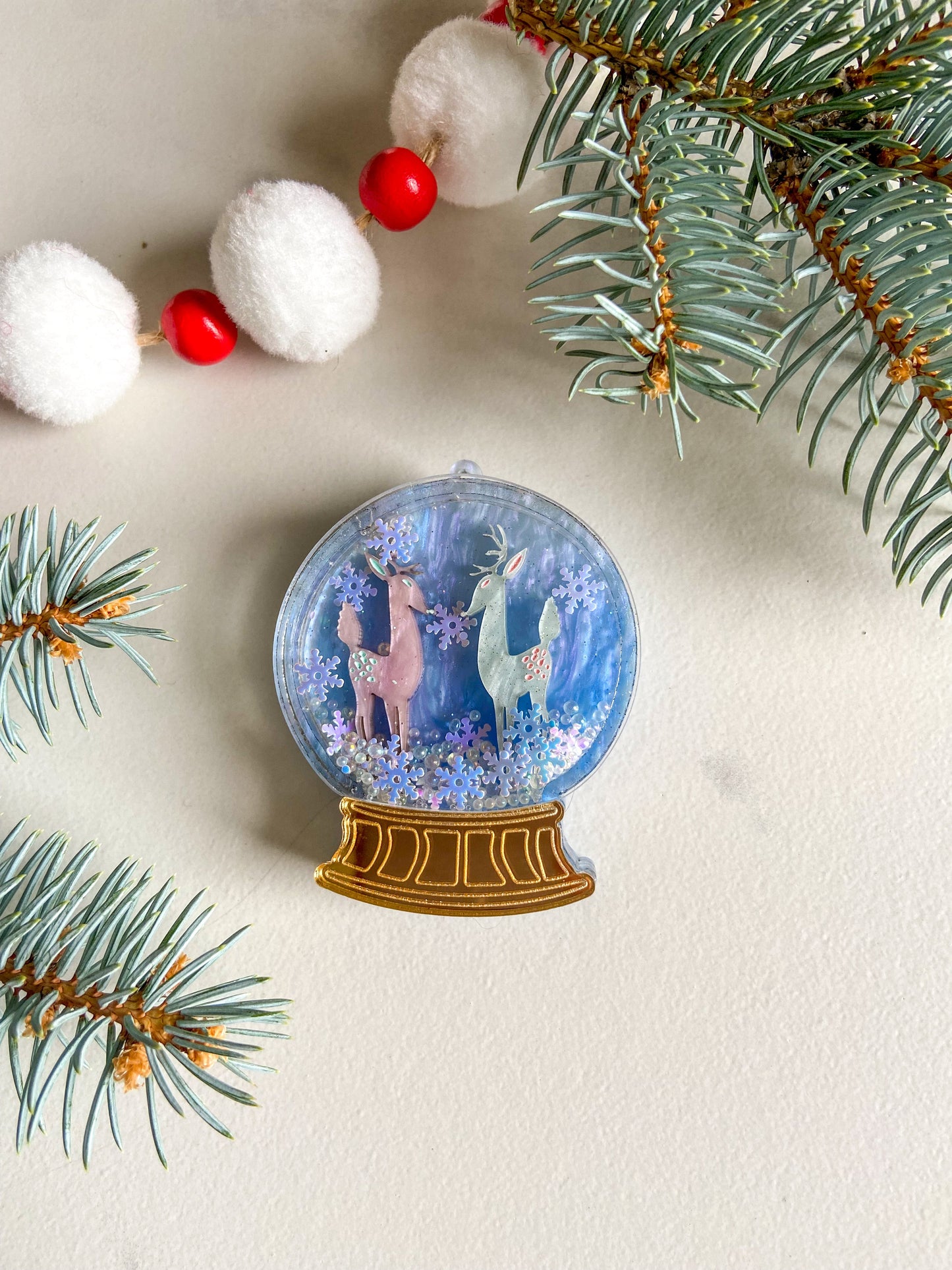 Snow Globe Brooches