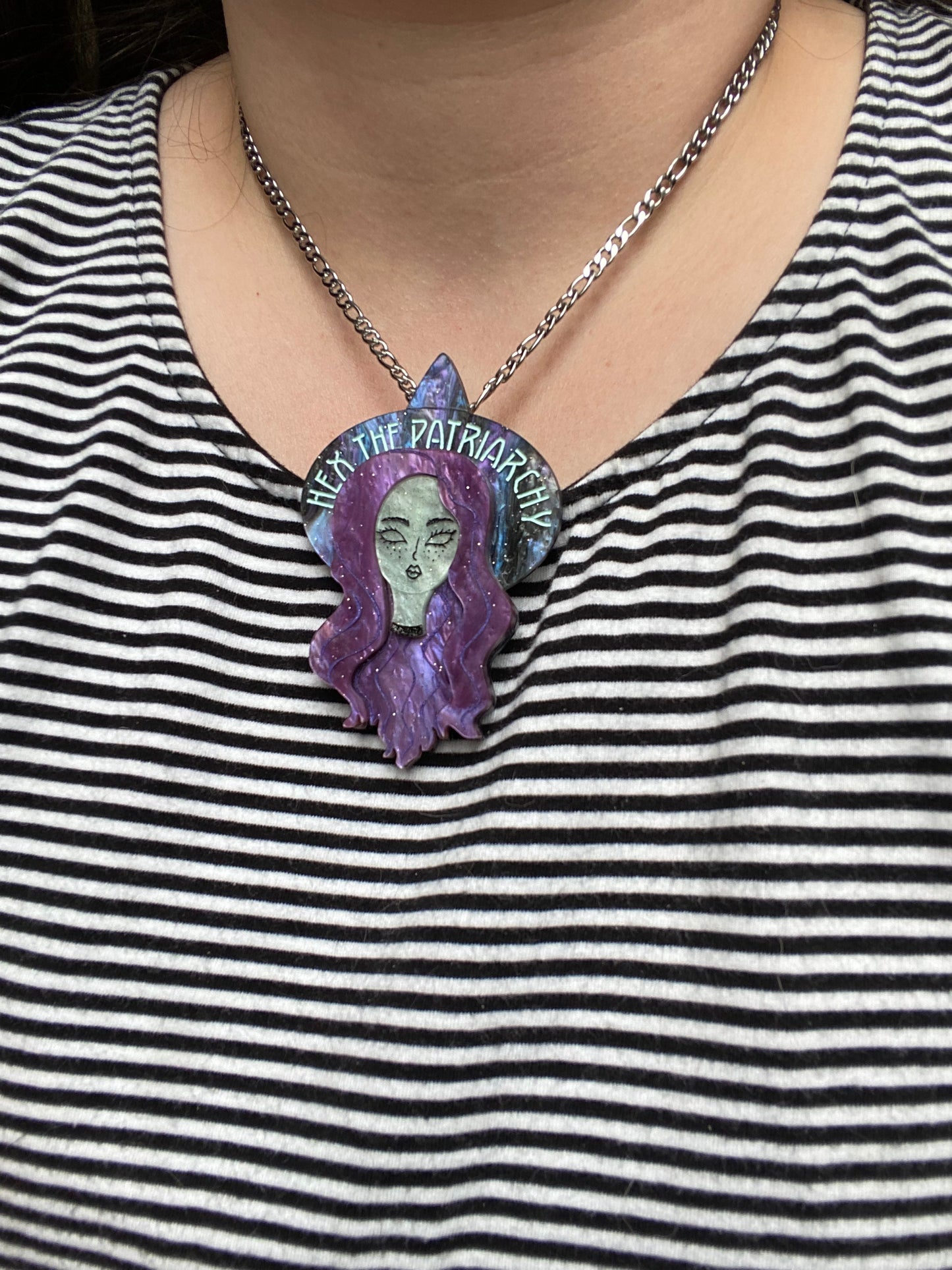 Hex the Patriarchy Brooch - Necklace option