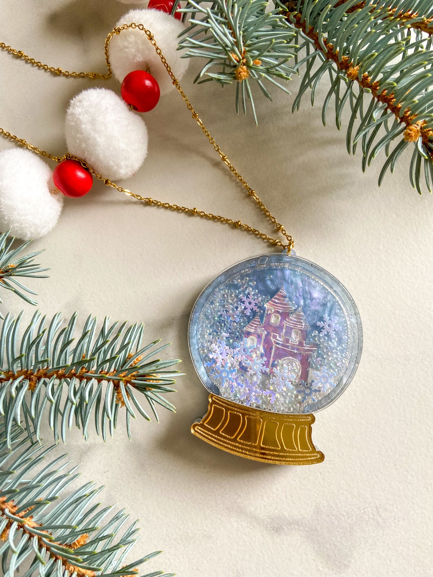 Snow Globe Pendant Necklaces