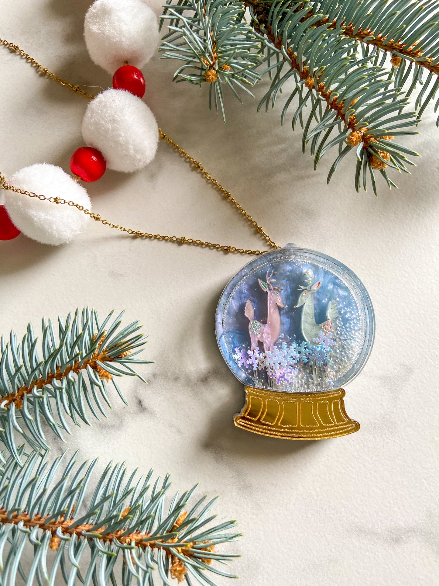 Snow Globe Pendant Necklaces