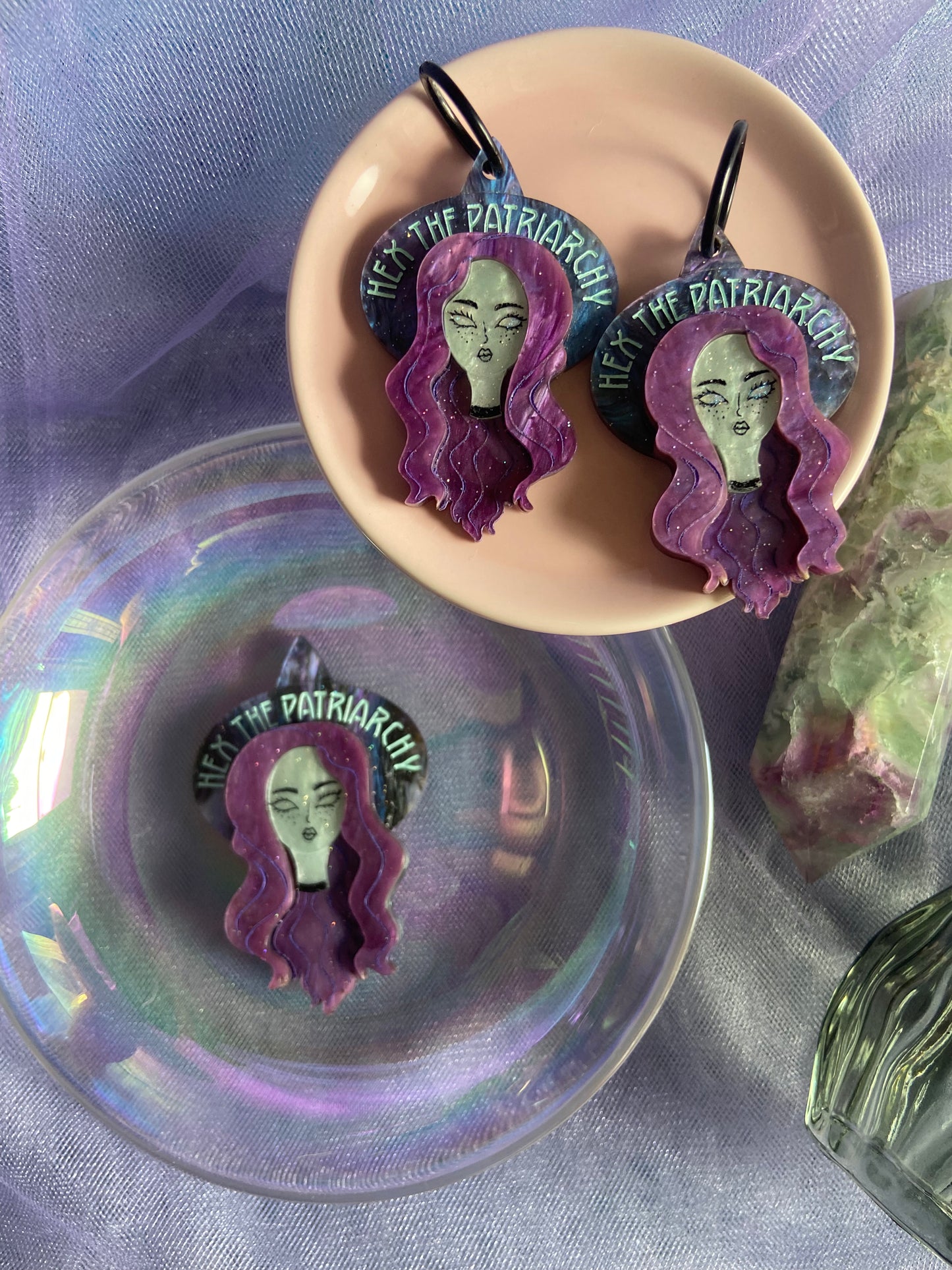 Hex the Patriarchy Brooch - Necklace option