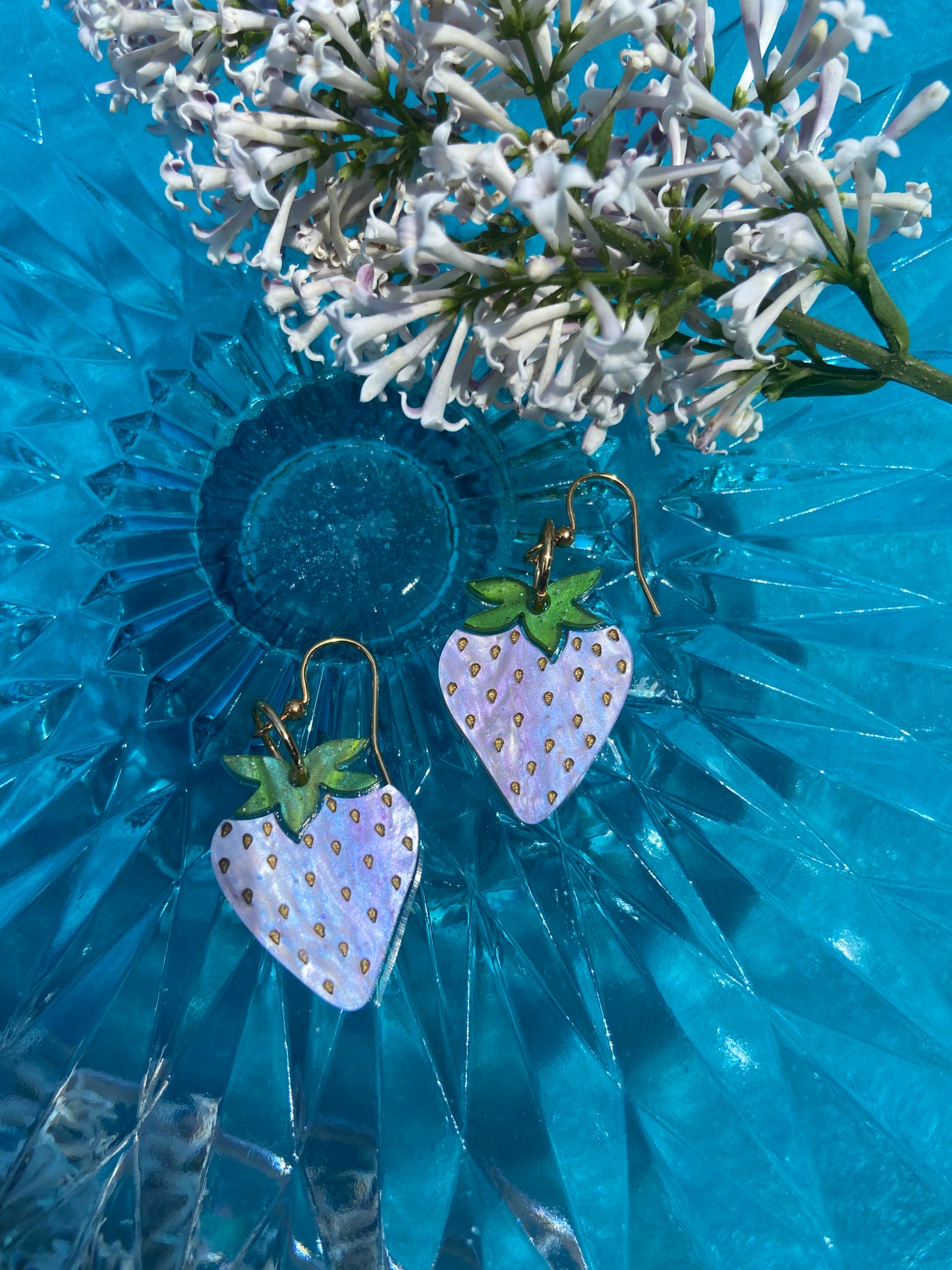 Pink Summer Strawberry dangle earrings