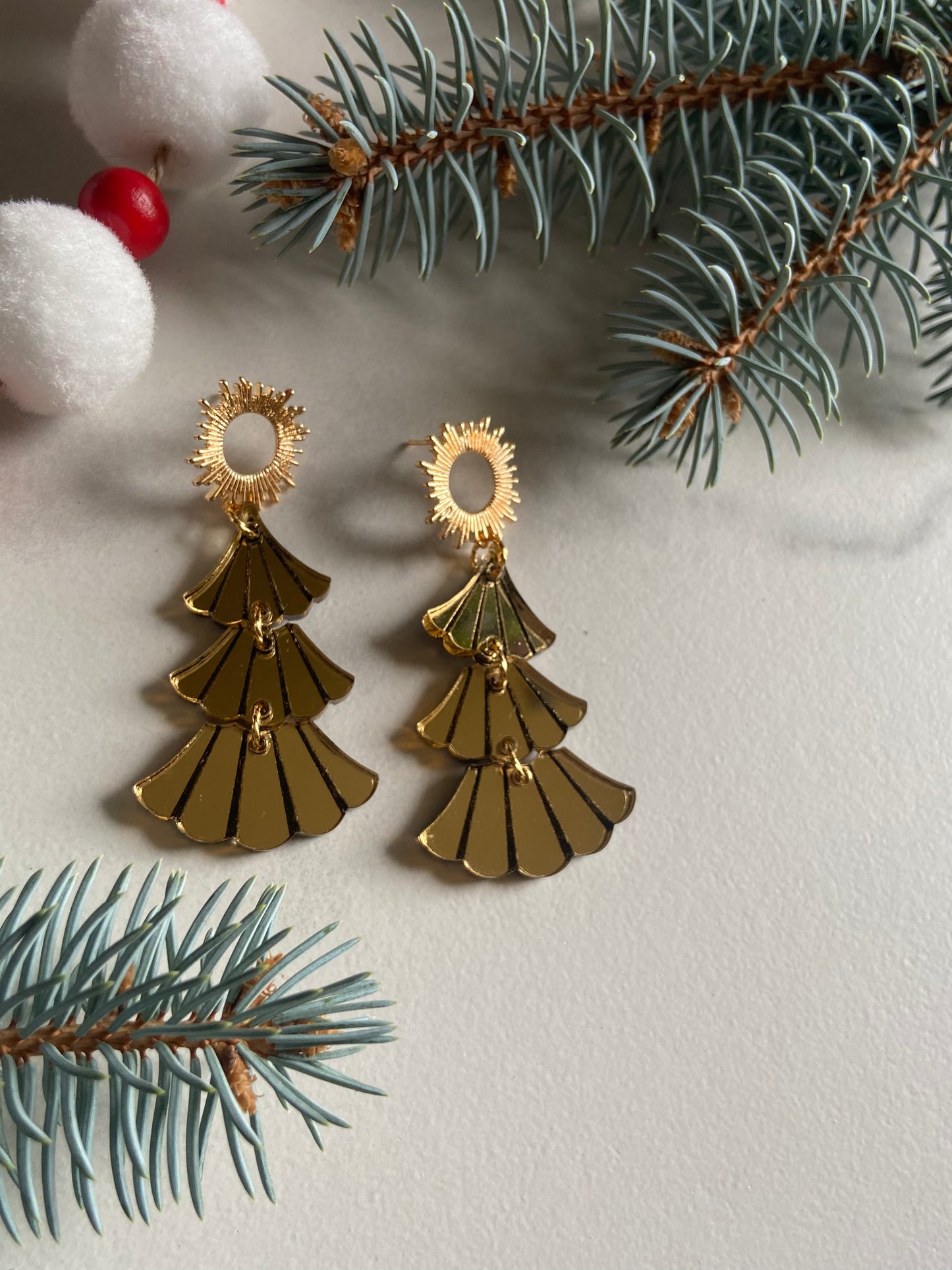 Christmas Tree Art Deco Earrings