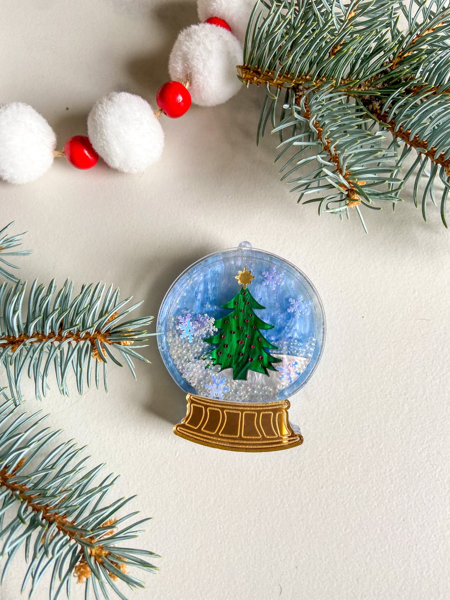 Snow Globe Brooches
